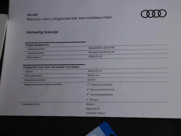 Photo 26 of 30 of WAUZZZF47LA021709 Audi A4 Avant 35 Automaat TFSI S-Line Sport