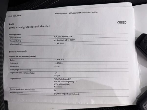Photo 21 of 25 of WAUZZZGY5NA052218 Audi A3 Sportback 30 TFSI DSG S-Line