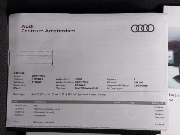 Photo 23 of 23 of WAUZZZ8V6HA103301 Audi A3 Sportback 1.4 TFSI AUT. CoD Sport S Line Edition