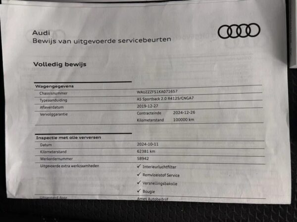 Photo 26 of 26 of WAUZZZF51KA071657 Audi A5 Sportback 40 g-tron Launch edition Sport